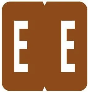 1-5/16"H x 1-1/4"W Brown GBS/VRE 8848/8850 Compatible 1-15/16" Alpha Label 'E' (200/Pack) - TBBS-61325
