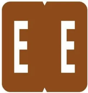 1-5/16"H x 1-1/4"W Brown GBS/VRE 8848/8850 Compatible 1-15/16" Alpha Label 'E' (200/Pack) - TBBS-61325