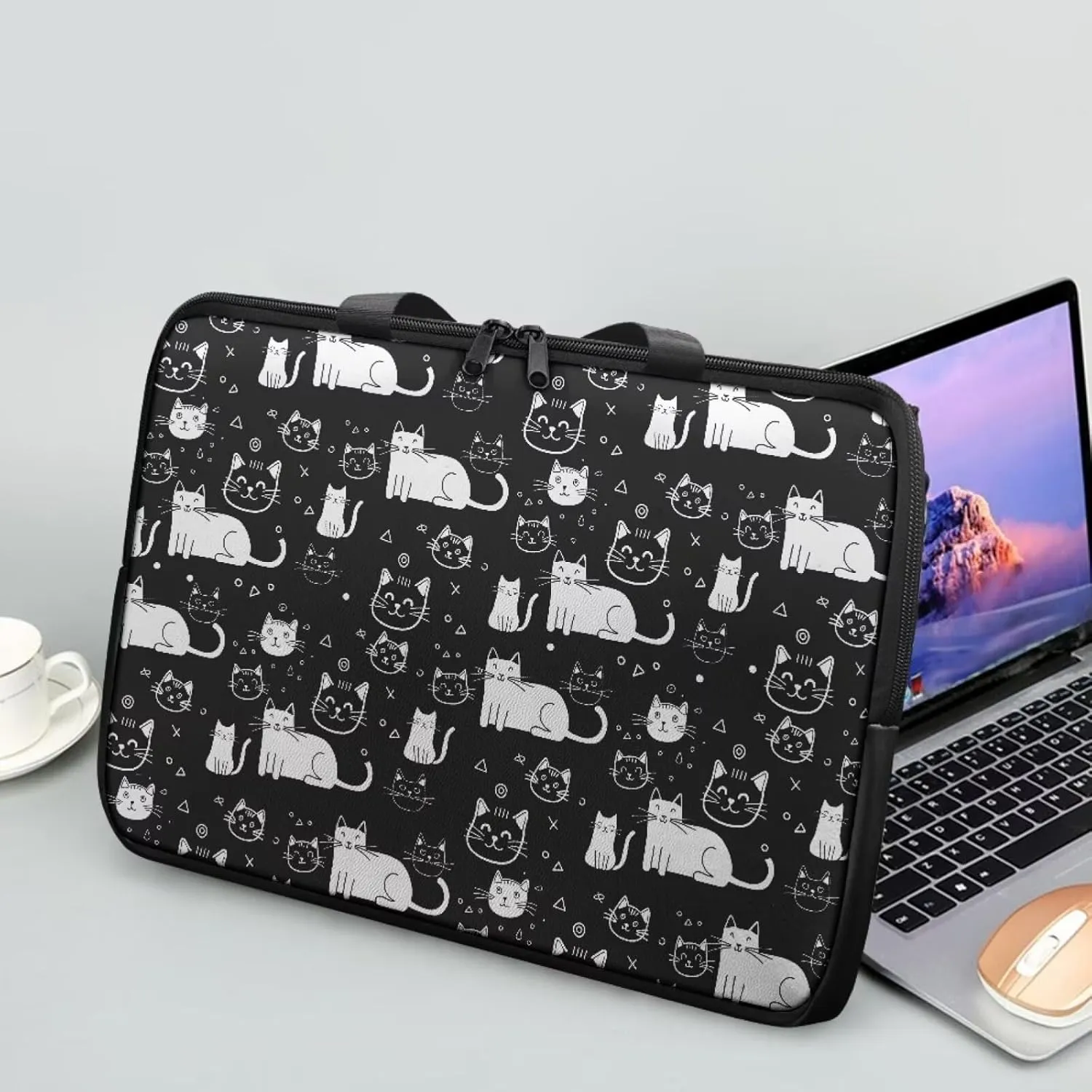 10-17 inch Laptop Bag Protective Laptop Sleeve Waterproof PU Leather Computer Carrying Bag
