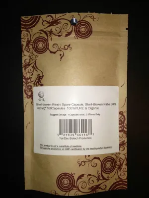 10 Bags Duan-Wood Shell-Broken 98% Reishi Spore 400Mg *100 Capsule, /ganoderma,lingzhi