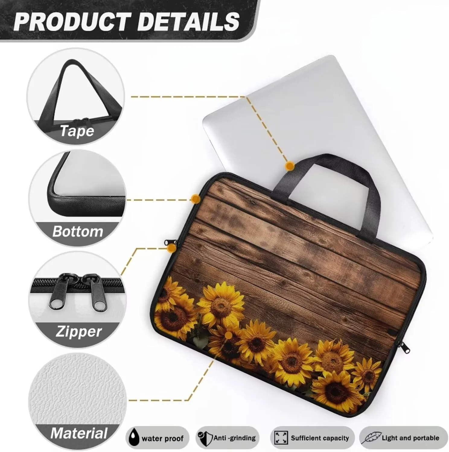 10"-17" Laptop Sleeve, Padded Laptop Case, Thin Portable Laptop Case Bag Compatible with Most of Laptop