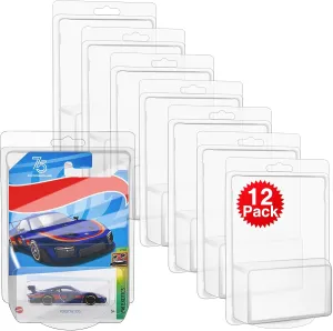 12 Pack for Hot Wheels Protector Case,Plastic Protector Case Compatible with Hot-Wheels Model Cars Clamshell Cases Display Case Clear Protective Toys Car Blister Covers for Hotwheels Toy Car Set