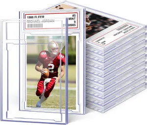 12 PCS Card Case Holder for Trading Cards, Acrylic Graded Card Slab Baseball Card Sleeves with Label Position Fit for MTG TCG and Sport Cards
