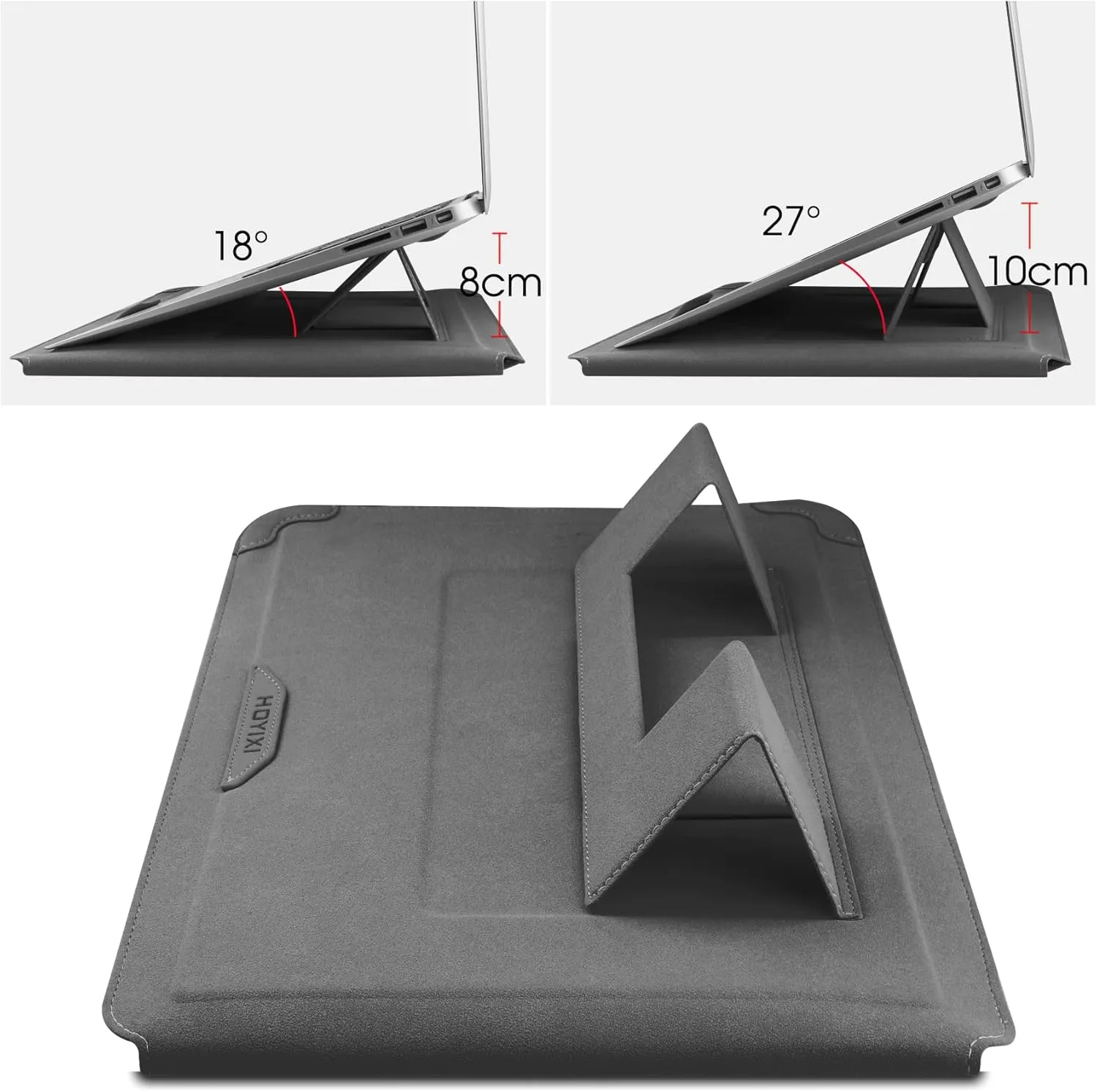 15 16 Inch Laptop Sleeve Case Leather Bag for MacBook Pro 16 2021 & 2019/ASUS Vivobook 15/Huawei MateBook D15/HP 15.6" PC/MacBook Pro 15/Surface Laptop 3/Dell Inspiron 15/IdeaPad, Gray