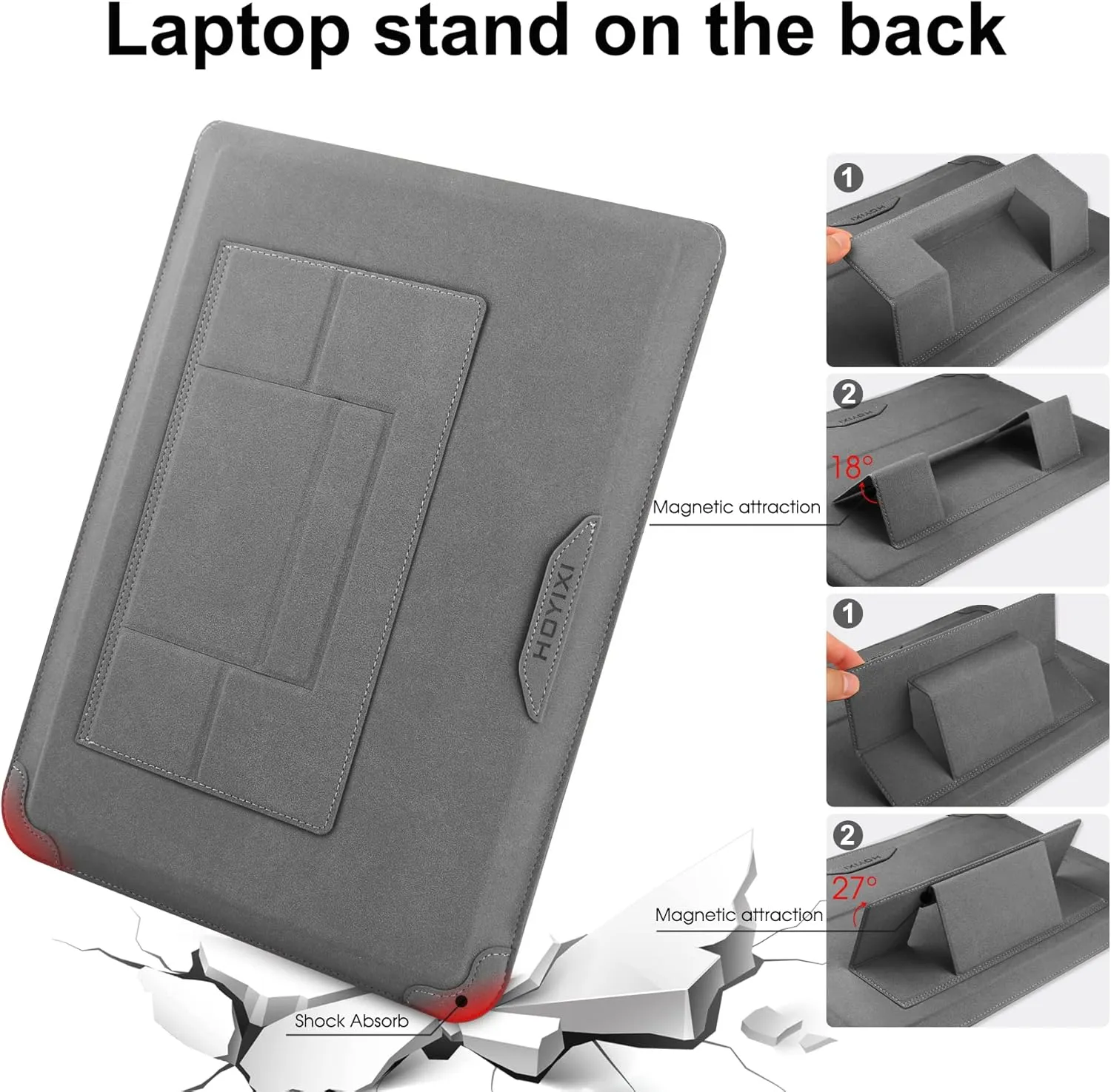 15 16 Inch Laptop Sleeve Case Leather Bag for MacBook Pro 16 2021 & 2019/ASUS Vivobook 15/Huawei MateBook D15/HP 15.6" PC/MacBook Pro 15/Surface Laptop 3/Dell Inspiron 15/IdeaPad, Gray