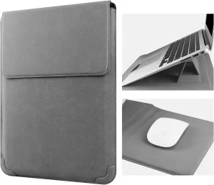 15 16 Inch Laptop Sleeve Case Leather Bag for MacBook Pro 16 2021 & 2019/ASUS Vivobook 15/Huawei MateBook D15/HP 15.6" PC/MacBook Pro 15/Surface Laptop 3/Dell Inspiron 15/IdeaPad, Gray