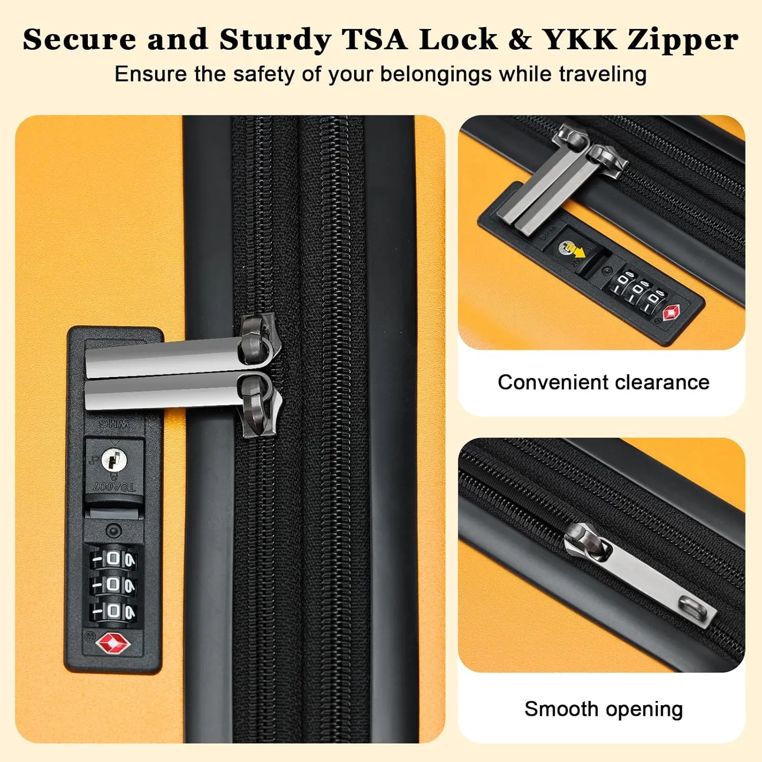16 Inch Carry On Luggage Airline Approved, Expandable Lightweight ABS PC Hard Shell Suitcases with 360° Spinner Wheels, TSA Lock, YKK Zippers (Orange, 1 PC)
