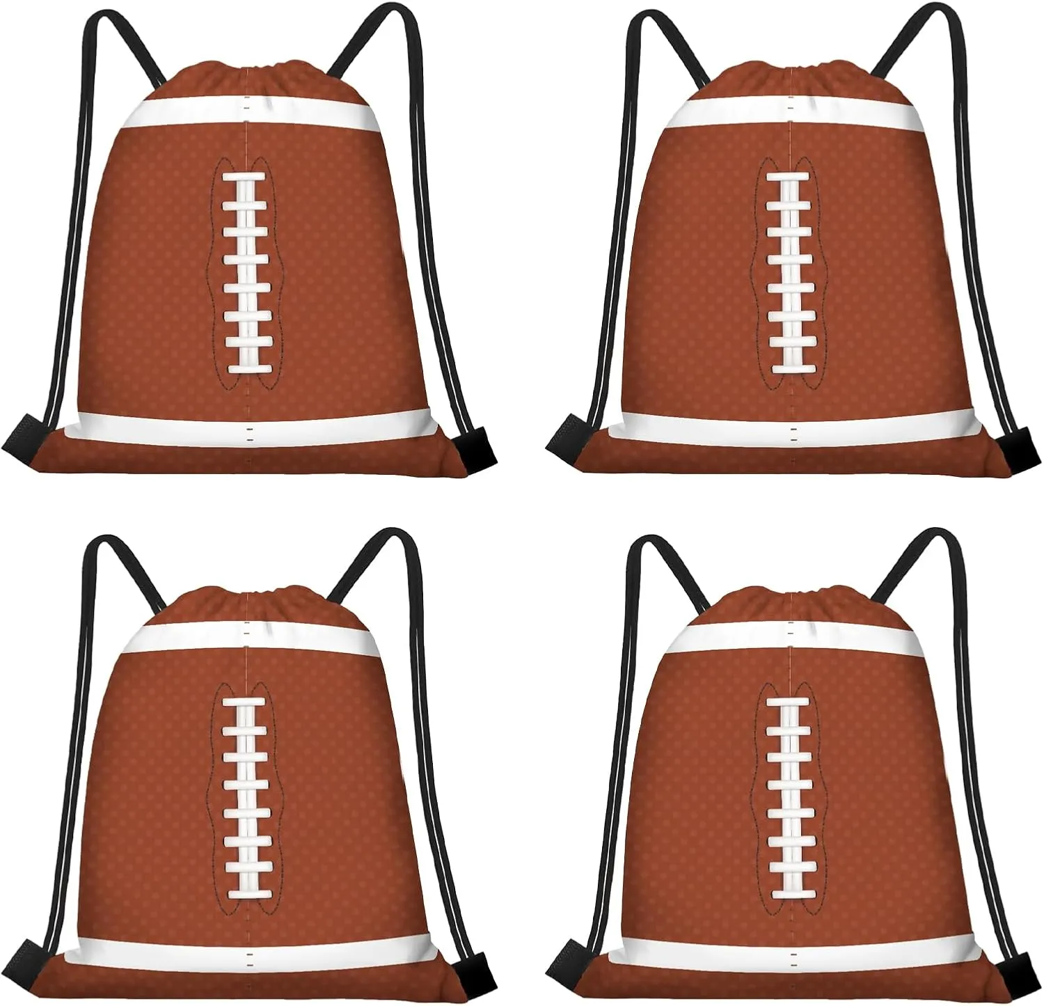 16 Pack Superbowl Party Decorations Football Drawstring Gift Bags Football Party Decorations for Kids Football Snack Goodie Treat Bag for Football Themed Birthday Sports Party Gift,9.8 x 11.8 Inches