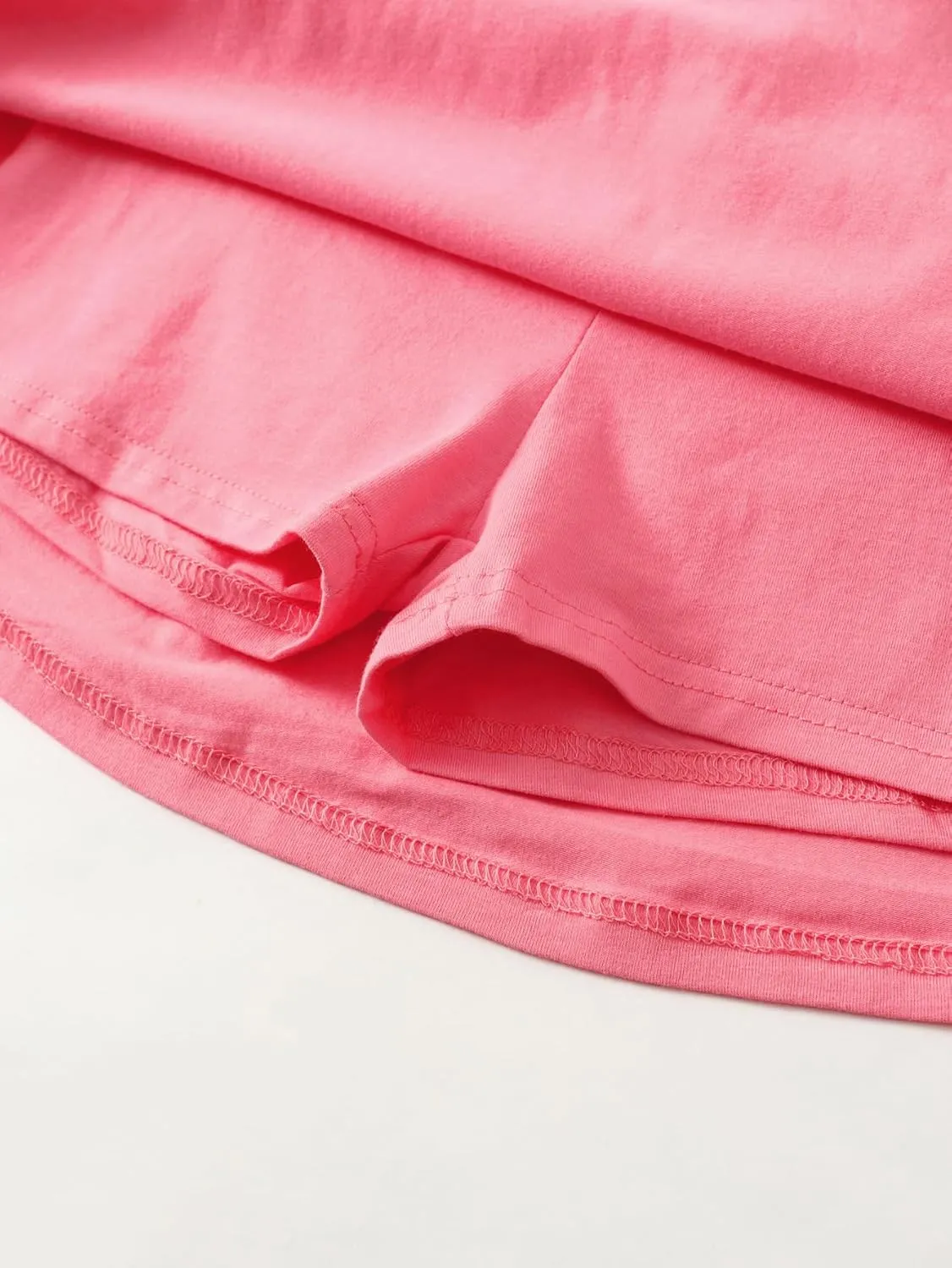 2 Pack Girls Skirts Elastic Flared Plain Tennis Skater Skirts with Built-in Shorts Kids Active Flowy Skorts
