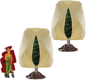 2 Pack Plant Covers Freeze Protection(78.7"x94.4"),Plant Protector Bag with Drawstring and Zipper,Reusable Plant Covers for Winter,Frost Covers from Wind and Animal
