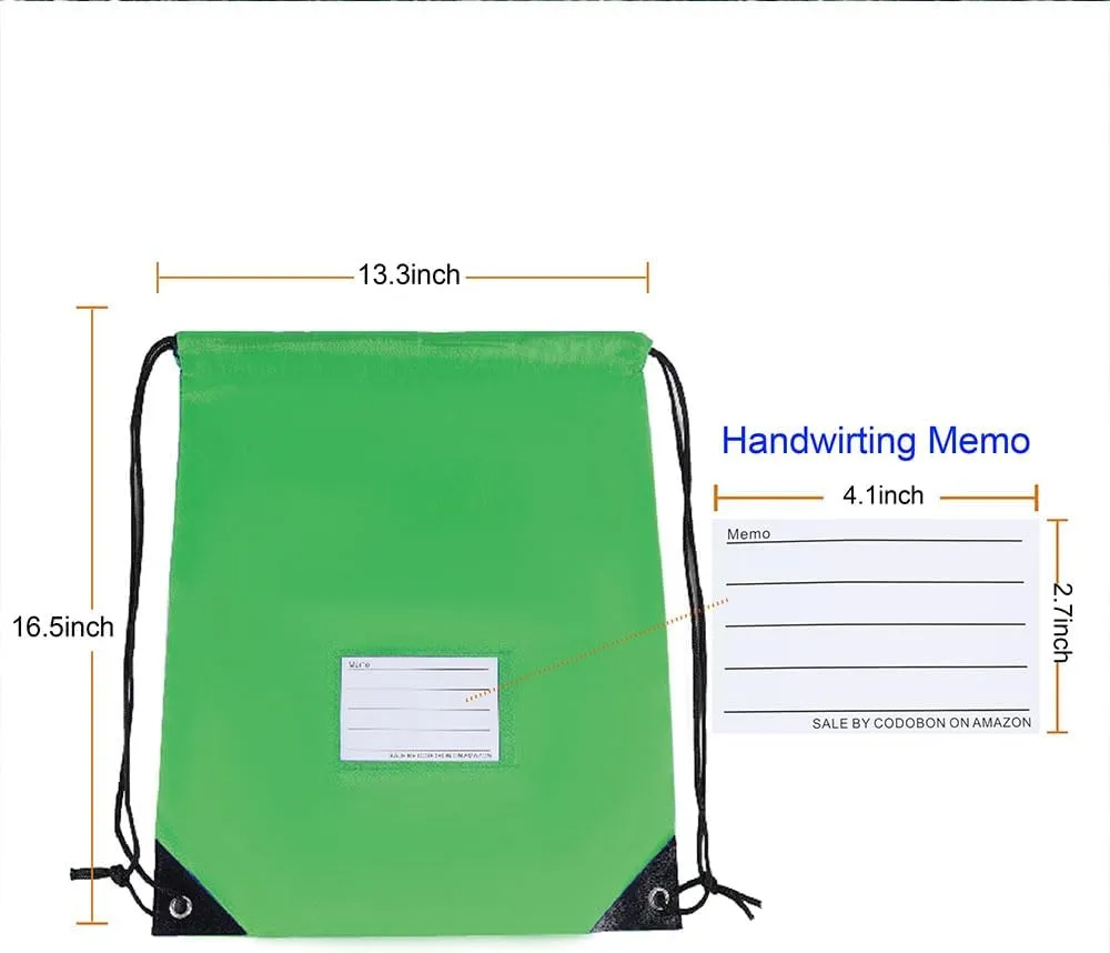 20 Pcs Drawstring Bags,Bulk Draw String Backpack, Cinch Bag Sackpack for Travel Gym Sport, Green