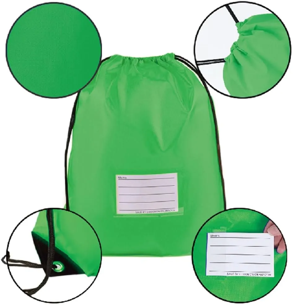 20 Pcs Drawstring Bags,Bulk Draw String Backpack, Cinch Bag Sackpack for Travel Gym Sport, Green