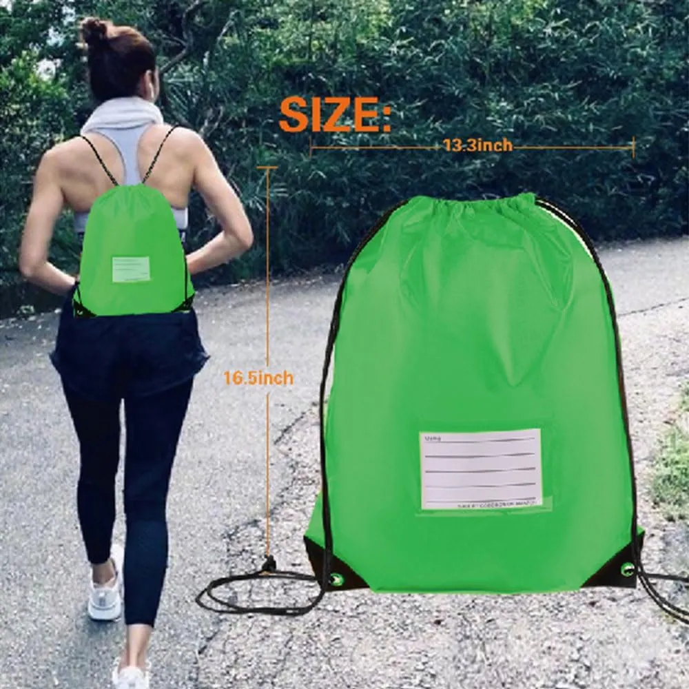 20 Pcs Drawstring Bags,Bulk Draw String Backpack, Cinch Bag Sackpack for Travel Gym Sport, Green