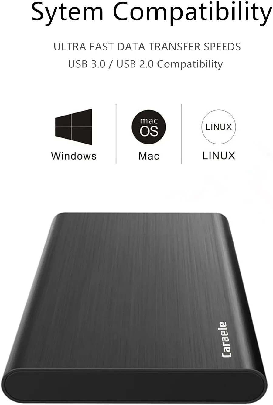 320GB Ultra Slim Portable External Hard Drive USB3.0 HDD Storage Compatible for PC, Desktop, Laptop, MacBook, Chromebook, Xbox One, Xbox 360, PS4 (Black)