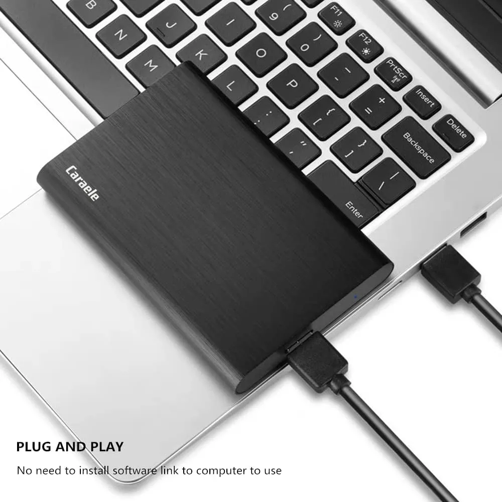 320GB Ultra Slim Portable External Hard Drive USB3.0 HDD Storage Compatible for PC, Desktop, Laptop, MacBook, Chromebook, Xbox One, Xbox 360, PS4 (Black)