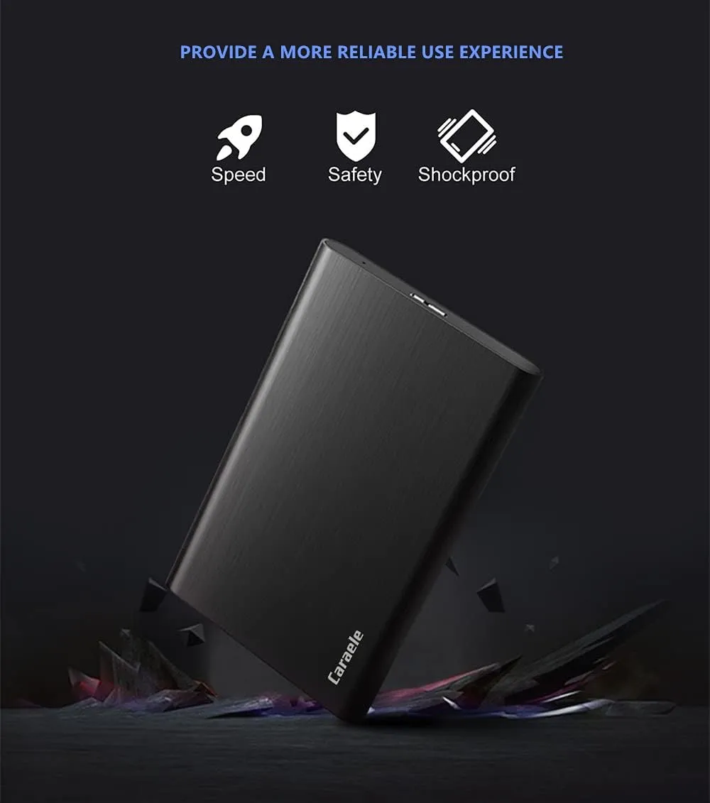 320GB Ultra Slim Portable External Hard Drive USB3.0 HDD Storage Compatible for PC, Desktop, Laptop, MacBook, Chromebook, Xbox One, Xbox 360, PS4 (Black)