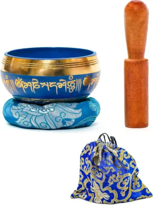 3.7" Tibetan Chakra Singing Bowl Set with Mallet and Carry Bag by Trademark Innovations