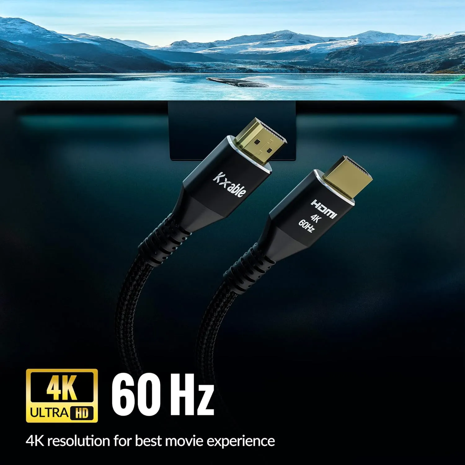 4K HDMI Cable 2 Feet (5 Pack), Ultra HD HDMI 2.0 Cable, Nylon Braided & Gold-Plated Connectors, 4K @ 60Hz, 2K,1080P, HDCP 2.2, ARC, Bulk HDMI Cables for Laptop, Monitors, HDTV, PS5, Xbox One & More