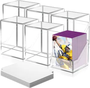 6 Pack Card Deck Cases for Trading Card, Acrylic Commander Storage Boxes Holding 600  Sleeved Cards with 6 Dividers, Clear Storage Boxes Fit for MTG TCG and Sport Cards (6 Pack)