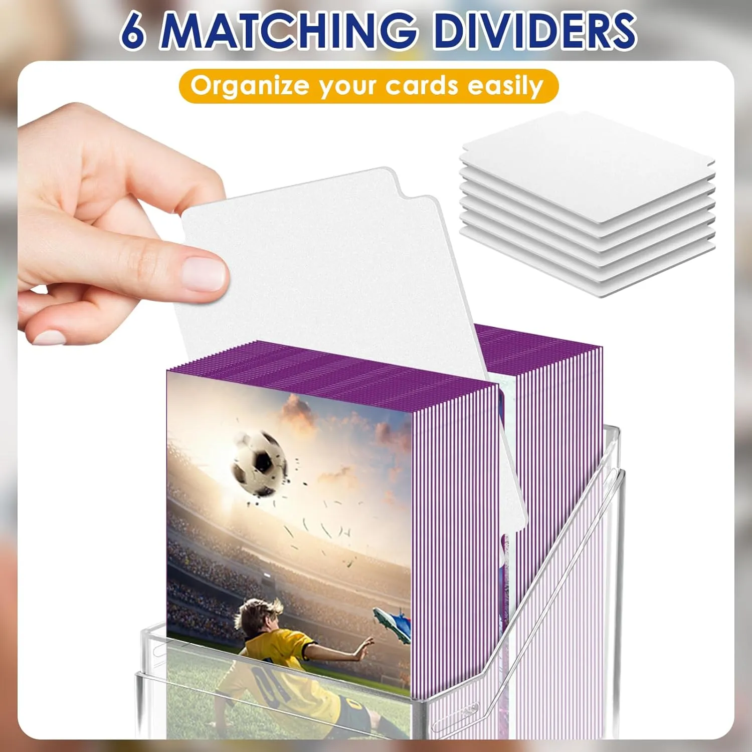 6 Pack Card Deck Cases for Trading Card, Acrylic Commander Storage Boxes Holding 600  Sleeved Cards with 6 Dividers, Clear Storage Boxes Fit for MTG TCG and Sport Cards (6 Pack)