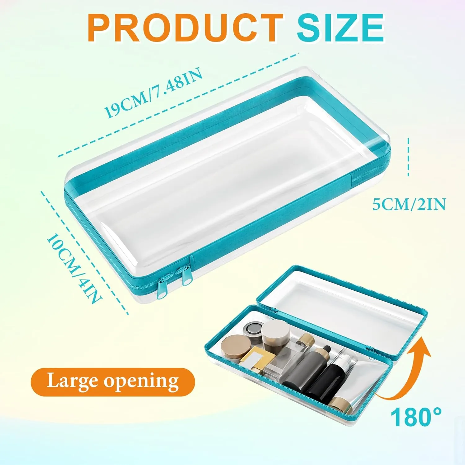 6 Pcs Clear Hard Zipper Case Hard-Sided Premium Storage Case Plastic Clear Hard Shell Zipper Pouch Portable Travel Organizer Box for Building Blocks Puzzles Cosmetics Makeup Pencil (S)