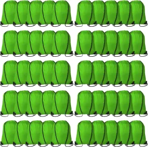 60 Pieces Drawstring Backpack Bags Sports Sackpack Bulk Cinch Gym Bag for Women Men Outdoor Sports Backpack for St. Patrick's Day Gift (Green)