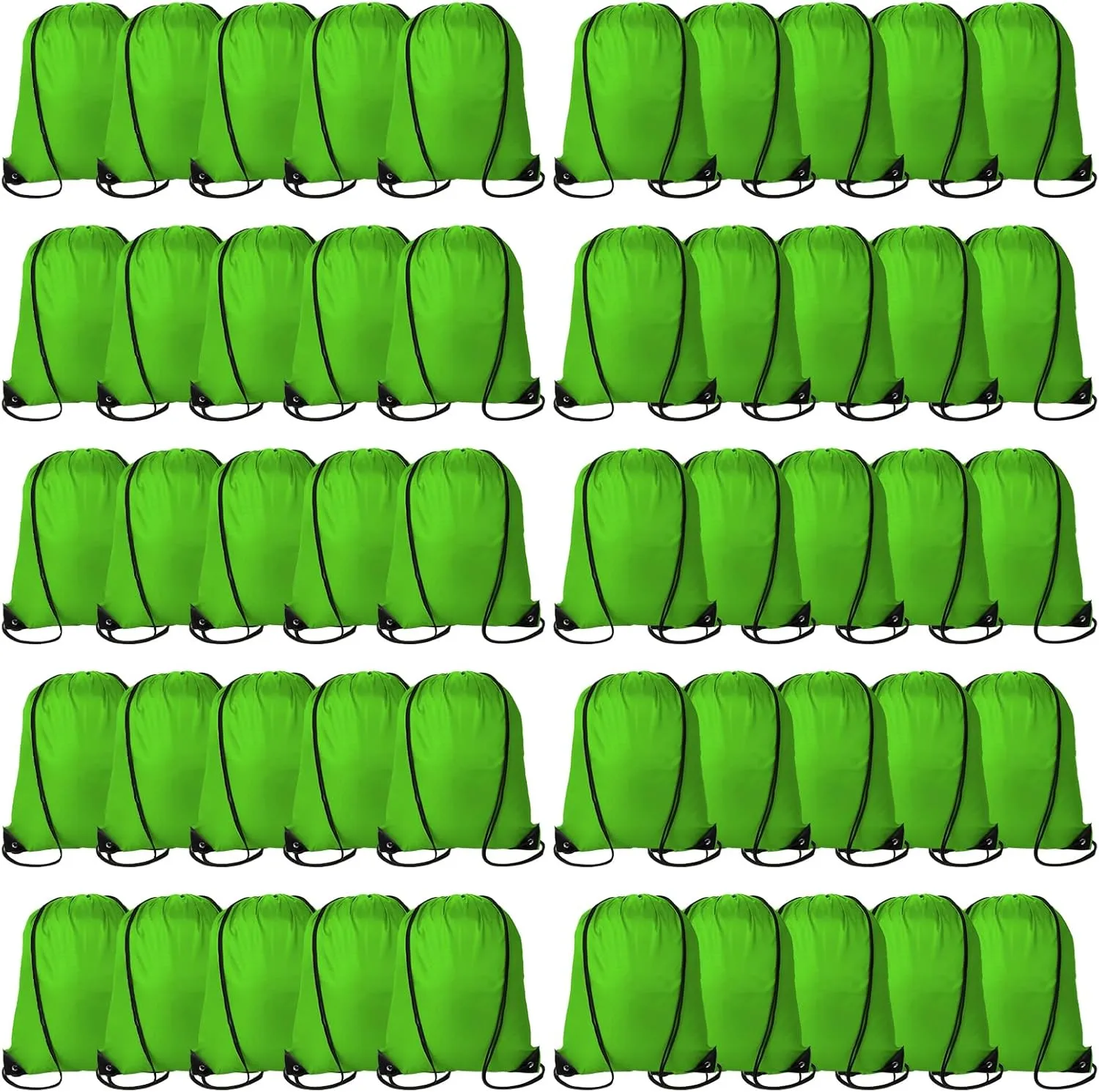 60 Pieces Drawstring Backpack Bags Sports Sackpack Bulk Cinch Gym Bag for Women Men Outdoor Sports Backpack for St. Patrick's Day Gift (Green)