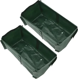 60x30x25cm Reusable Growing Bags Dark Green 2pcs Pe Woven Fabric for Vegetables Flowers Indoor/Outdoor Planting