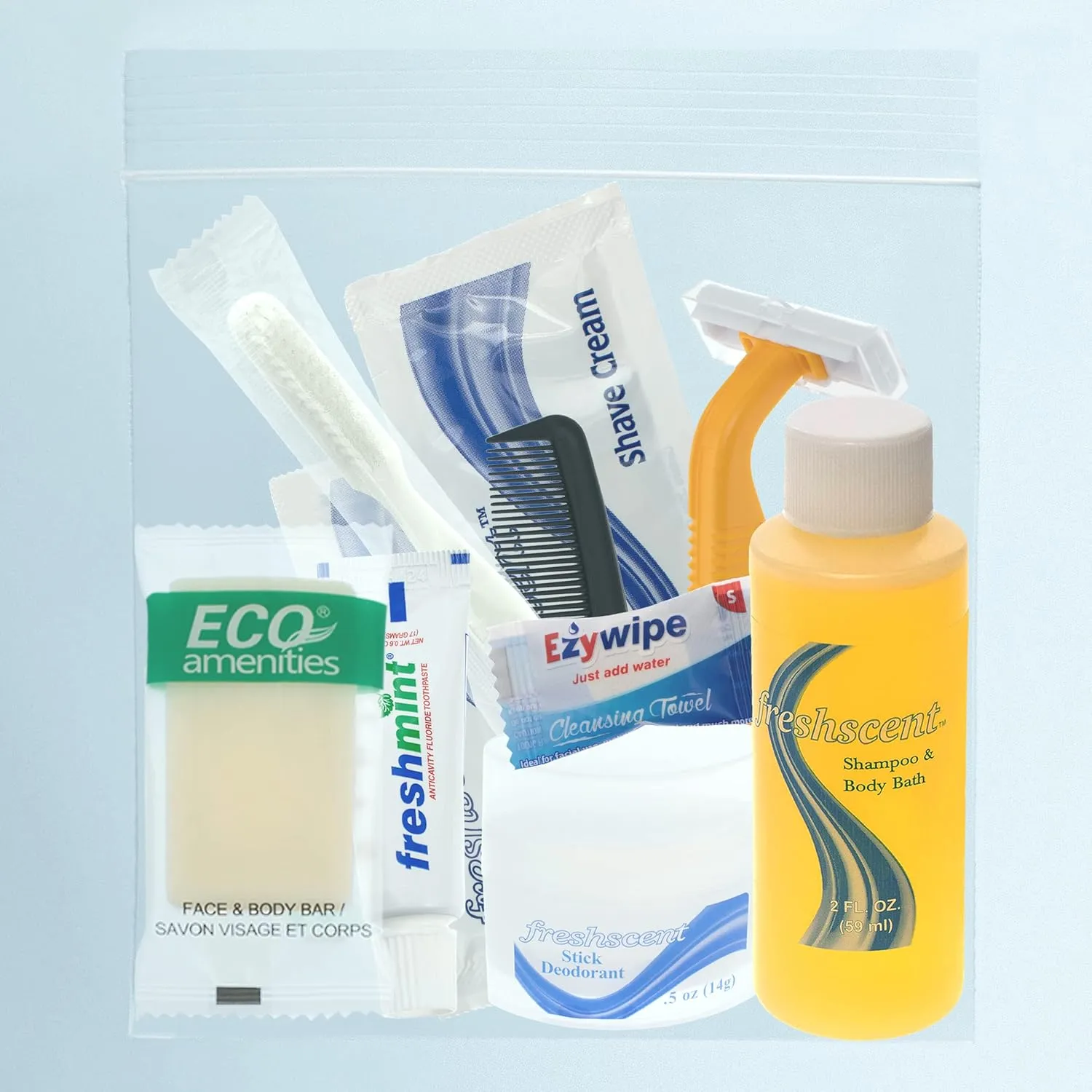 96 Kits - 10 Piece Deluxe Bulk Toiletry Kits for Personal Use, Homeless, Charity - Wholesale Hotel Toiletries Case