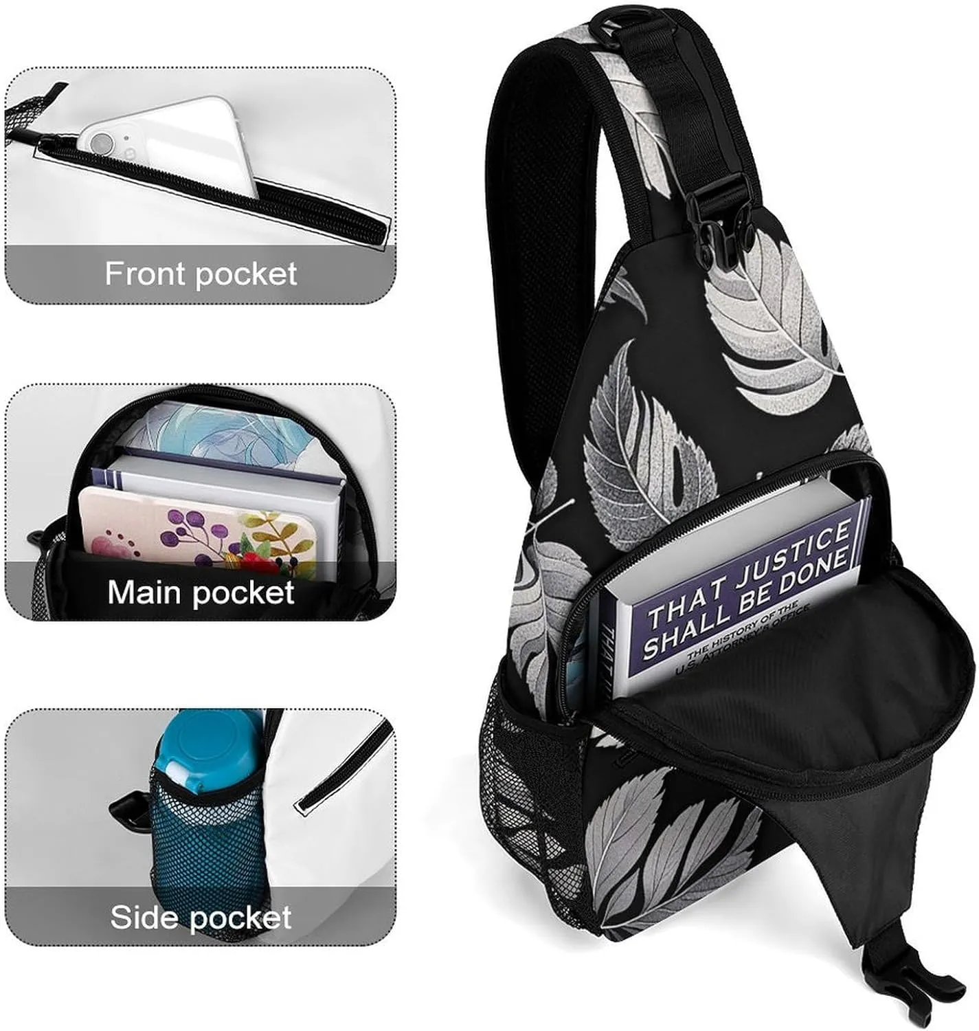 A Sleeping Fox Crossbody Bag, Sling Bag, Sling Backpack, Belt Bags for Travel Outdoors Hiking