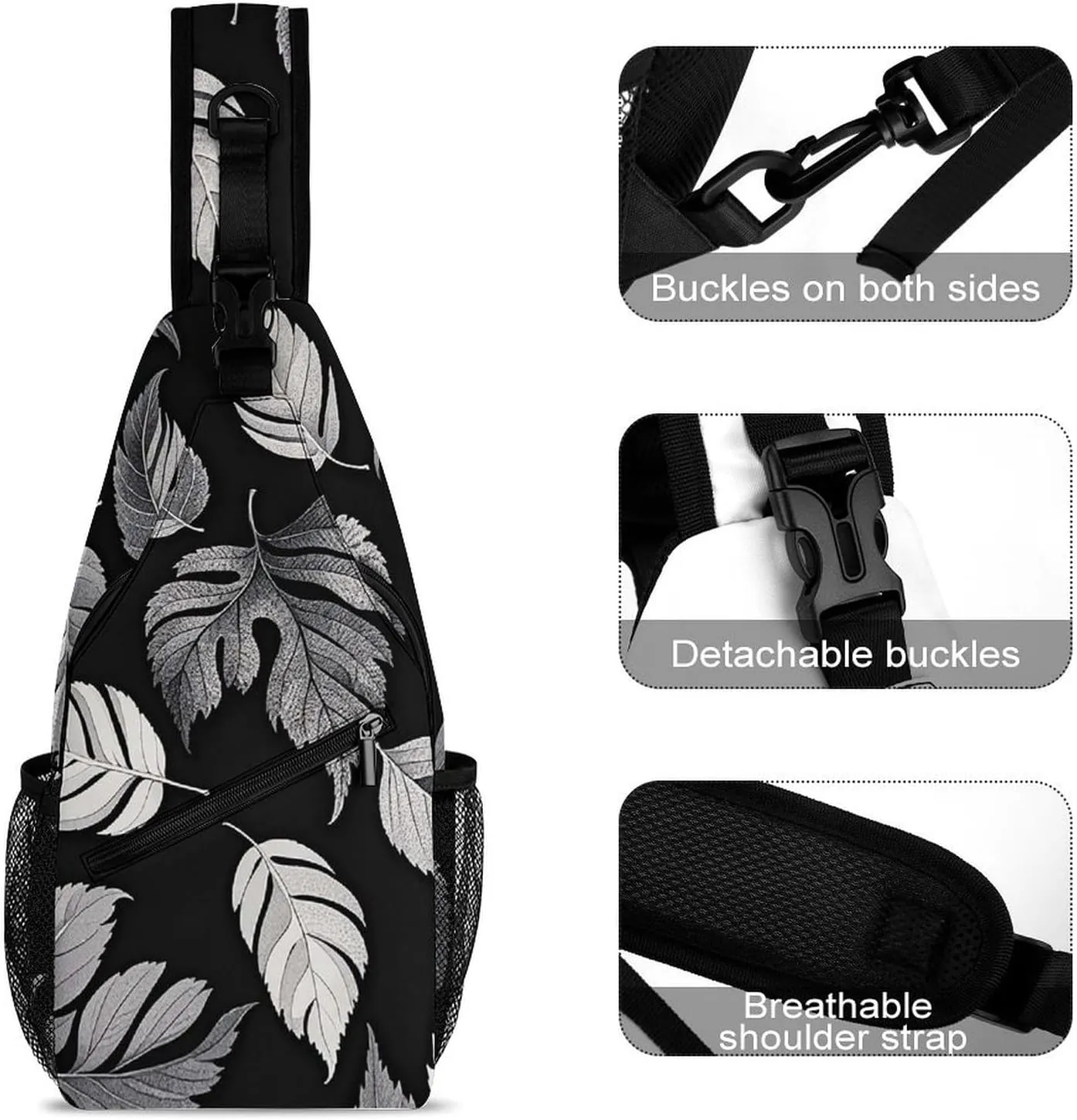 A Sleeping Fox Crossbody Bag, Sling Bag, Sling Backpack, Belt Bags for Travel Outdoors Hiking