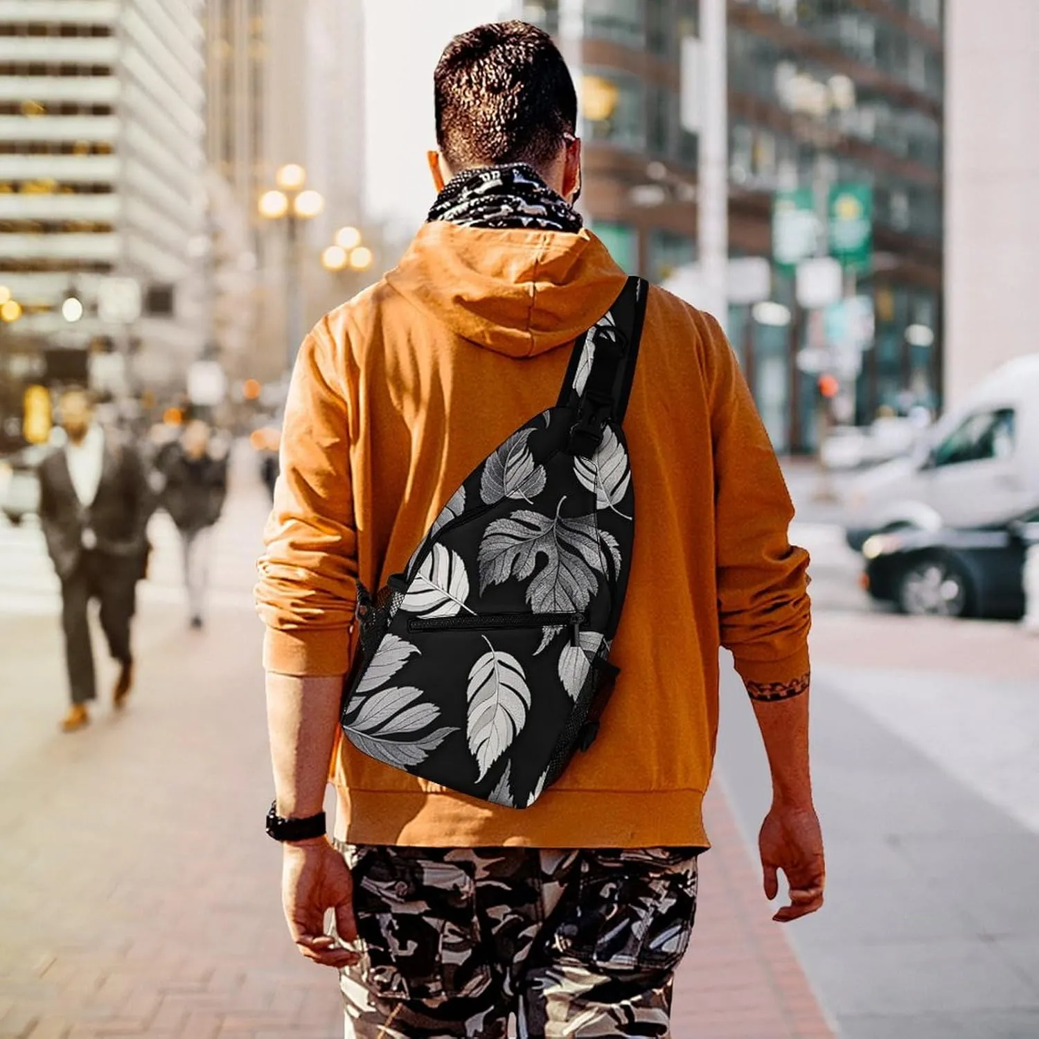 A Sleeping Fox Crossbody Bag, Sling Bag, Sling Backpack, Belt Bags for Travel Outdoors Hiking