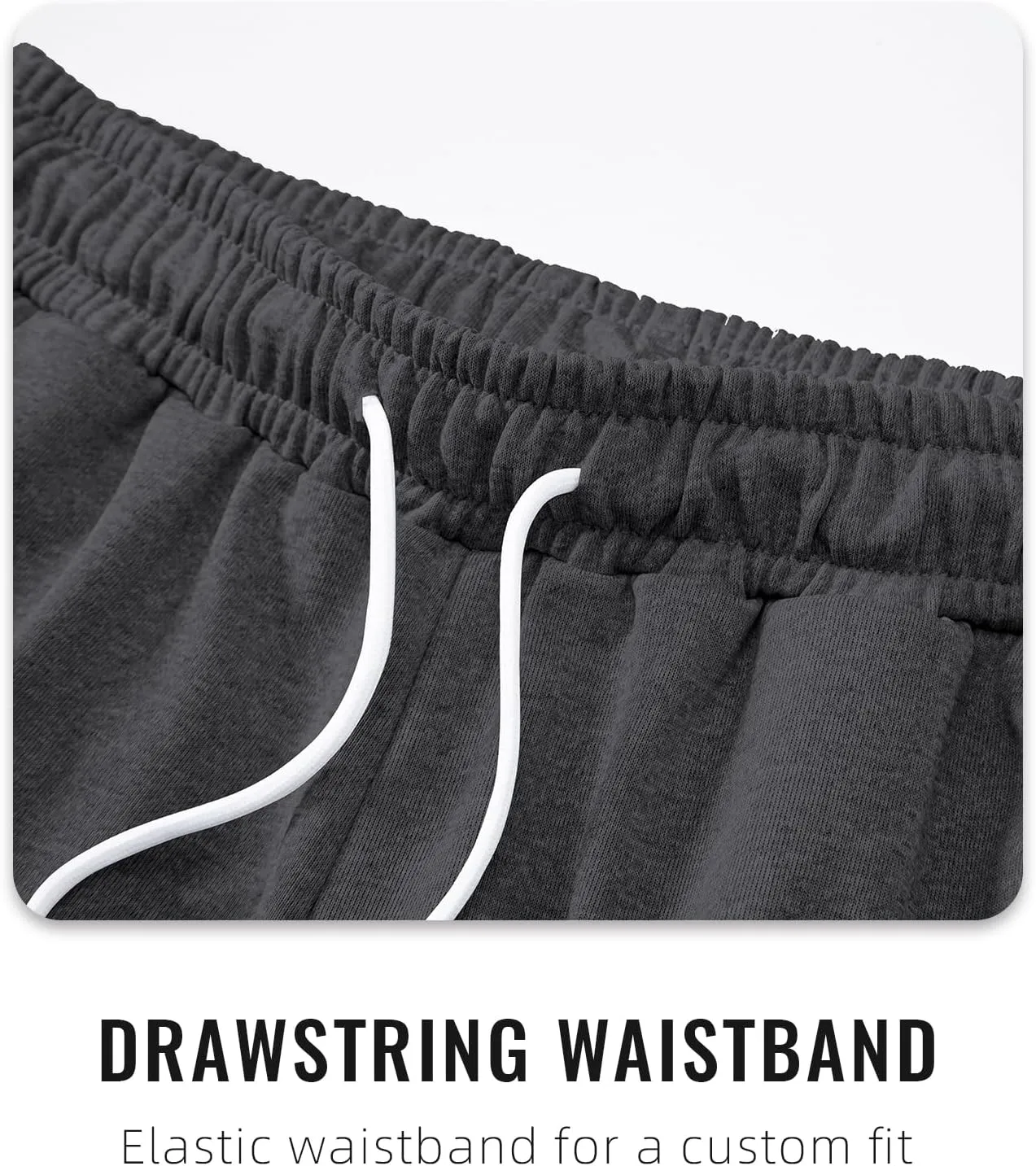 A WATERWANG Men's Cargo Sweat Shorts Casual Drawstring Elastic Waist Athletic Workout Gym Jogger Shorts with 5 Pockets
