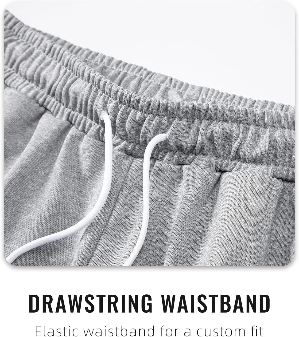A WATERWANG Men's Cargo Sweat Shorts Casual Drawstring Elastic Waist Athletic Workout Gym Jogger Shorts with 5 Pockets