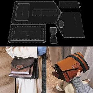 AAB-488 Messenger Bag Pattern: Acrylic Leather Template for Shoulder Bags