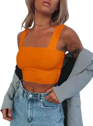 Abardsion Women's Sexy Sleeveless Skinny Basic Strappy Crop Tank Tops 2024