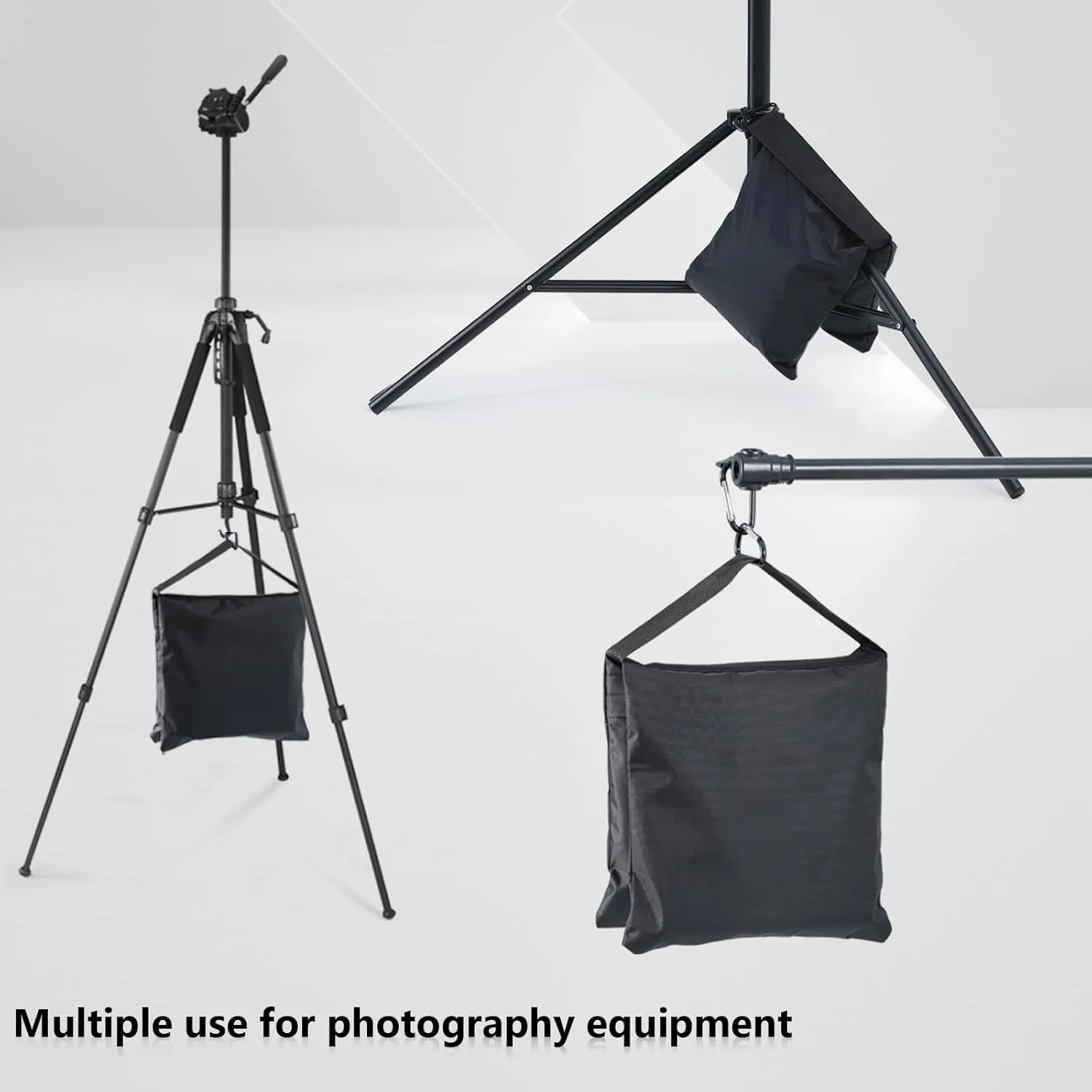 ABCCANOPY Photography Sandbag for Video Stand, Heavy Duty Weight Bags for Light Tripod, Camping Chair, 4 Packs (Black)