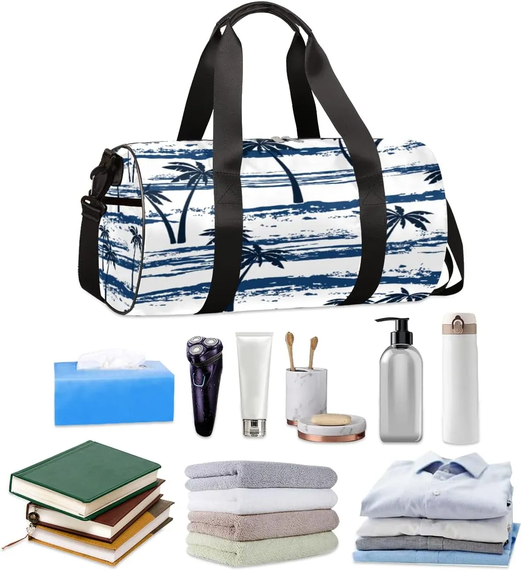 Abstract Coconut Tree Gym Bag Small Gym Duffel Bags for Men Women Overnight Weekender Bag Lightweight Sport Duffle Bag Carry On Gymbag