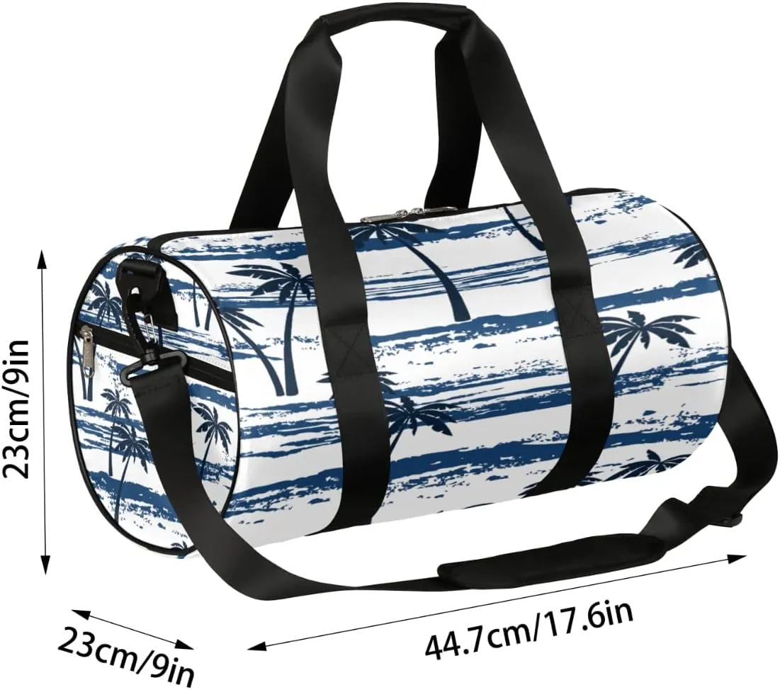 Abstract Coconut Tree Gym Bag Small Gym Duffel Bags for Men Women Overnight Weekender Bag Lightweight Sport Duffle Bag Carry On Gymbag