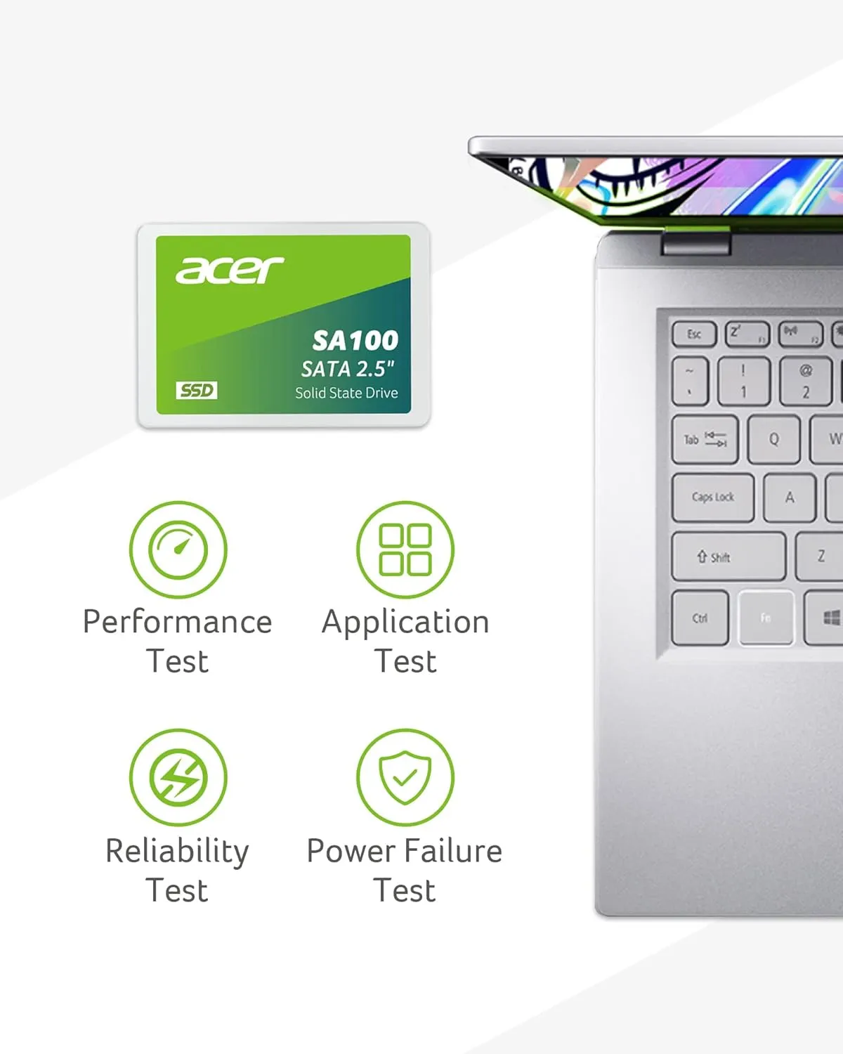 acer SA100 960GB 2.5 Inch SSD SATA III Internal SSD Solid State Drive, 560MB/s Read, 3D NAND Flash Memory, SATA III 6 GB/s Interface