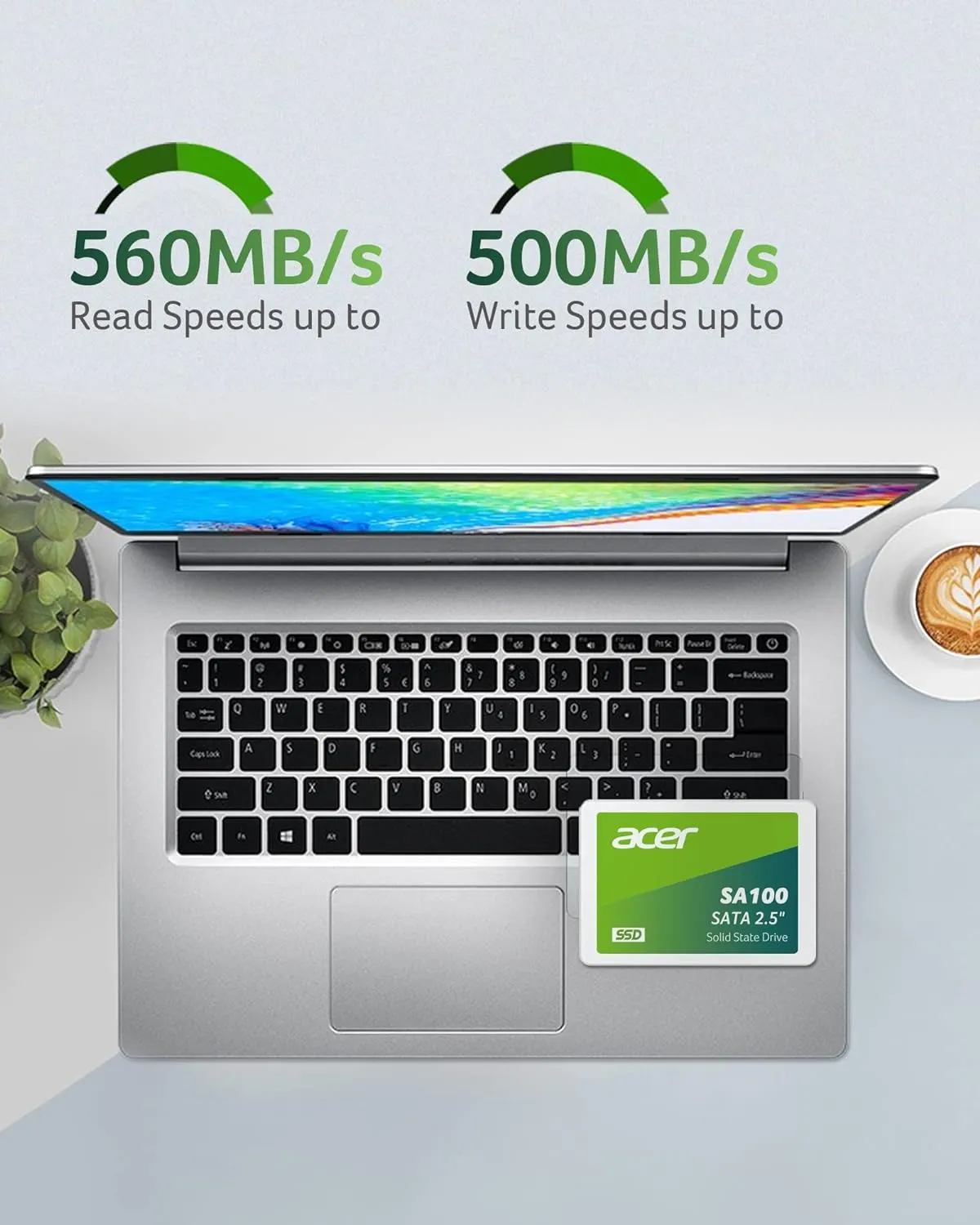 acer SA100 960GB 2.5 Inch SSD SATA III Internal SSD Solid State Drive, 560MB/s Read, 3D NAND Flash Memory, SATA III 6 GB/s Interface