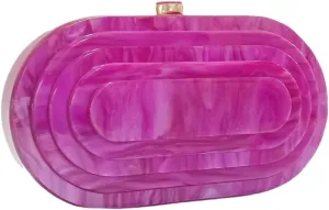 Acrylic Evening Clutch Bag for Women Shell Shape Shoulder Crossbody Bag Glitter Marble Purse Handbag