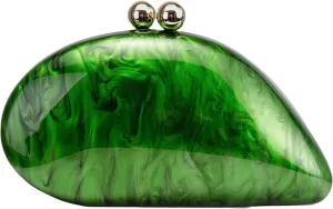 Acrylic Pearl Clutch Purses Women Shell-shaped Evening Handbag Evening Clutch Bag with Chain for Prom Wedding Party