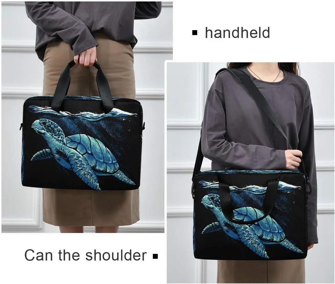 ALAZA Ocean Turtle Art Laptop Case Bag Sleeve Portable Crossbody Messenger Briefcase w/Strap Handle, 13 14 15.6 inch