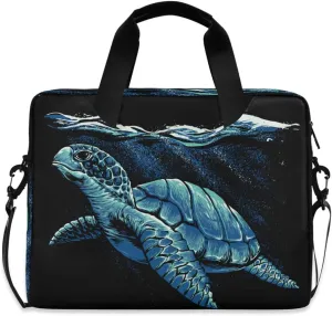 ALAZA Ocean Turtle Art Laptop Case Bag Sleeve Portable Crossbody Messenger Briefcase w/Strap Handle, 13 14 15.6 inch