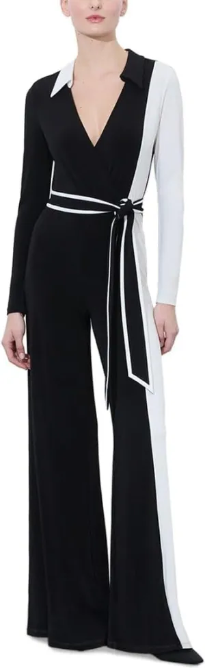 alice   olivia Melinda Colorblock Wide Leg Wrap Jean