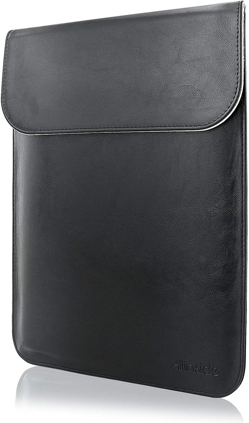 Allinside 15-16" Laptop Sleeve Compatible with MacBook Pro 16 2019-2021 M1 Pro M1 Max (A2485 A2141)/ MacBook Pro 15 2010-2019 (A1990 A1707 A1398), PU Leather Laptop Case, Black