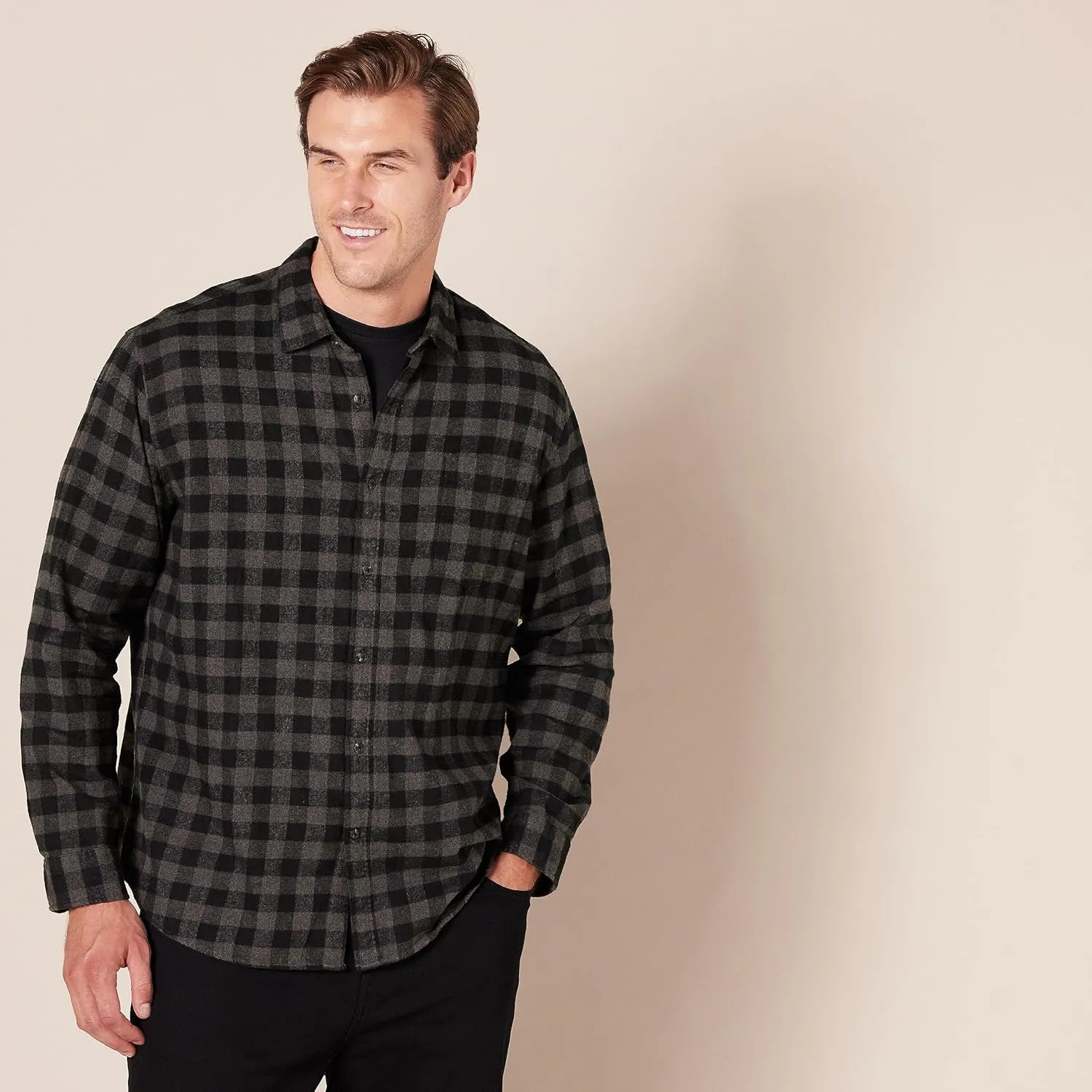 Amazon Essentials Men's Long-Sleeve Flannel Shirt (Available in Big & Tall)
