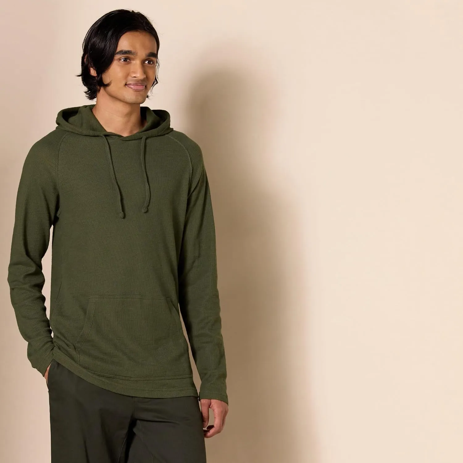 Amazon Essentials Men's Pullover Hoodie, Long-Sleeve Slub Thermal (Previously GoodThreads)