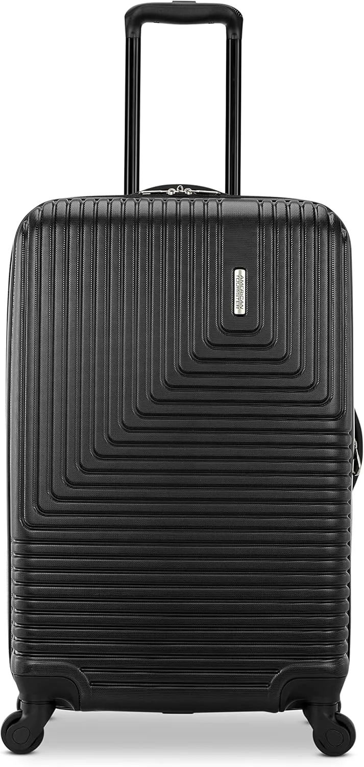 American Tourister Groove Hardside Luggage with Spinner Wheels, Black, 3-Piece Set (Carry On, Medium, Large)